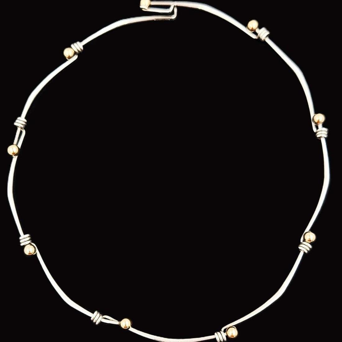Ed Levin Jewelry Superb Designer Ed Levin Sterling 14K Gold Rare Modernist Slide Bar Necklace