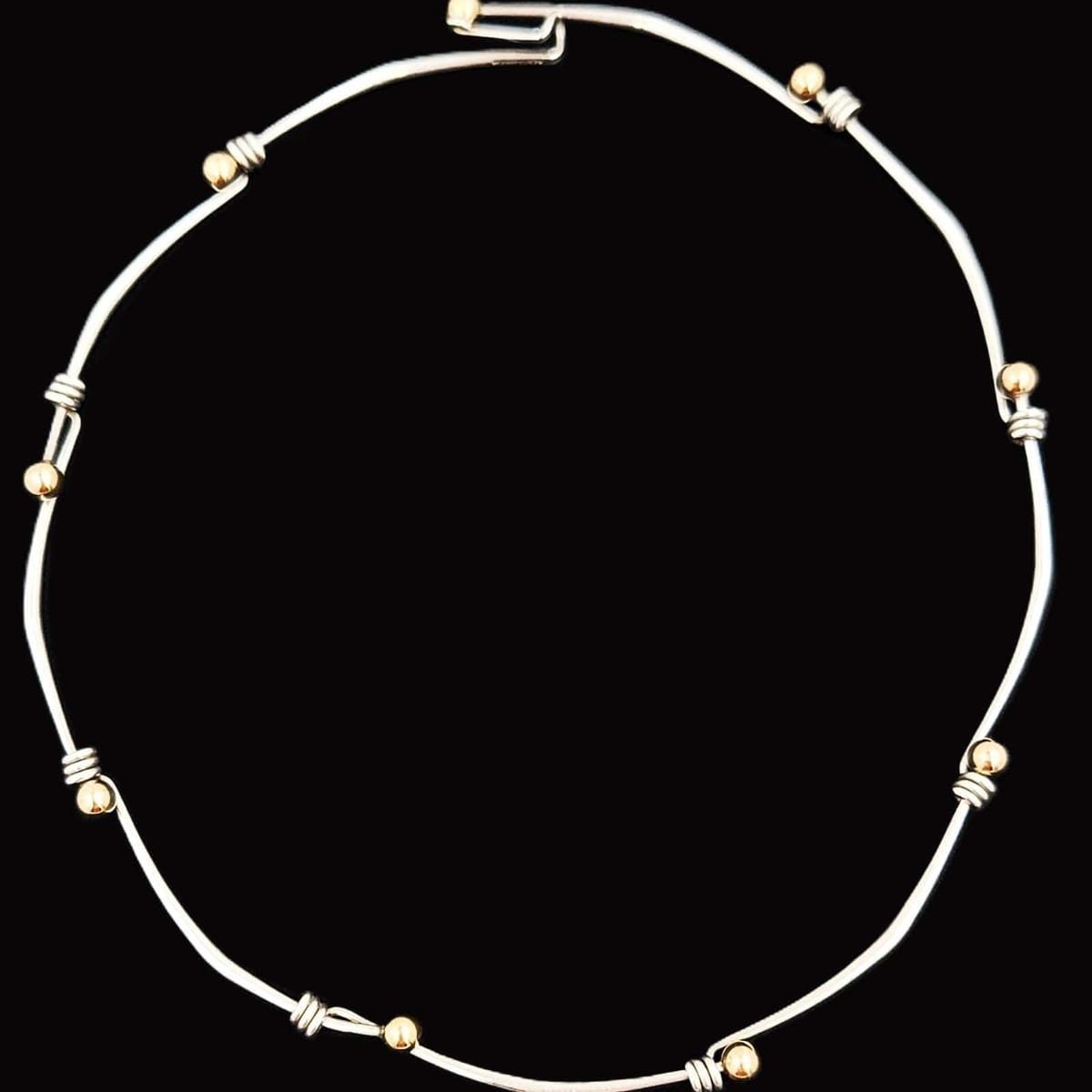 Ed Levin Jewelry Superb Designer Ed Levin Sterling 14K Gold Rare Modernist Slide Bar Necklace