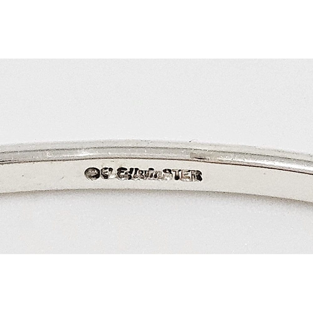 Ed Levin Jewelry USA Designer Ed Levin Retired Sterling Amethyst Modernist Bangle 70/80s
