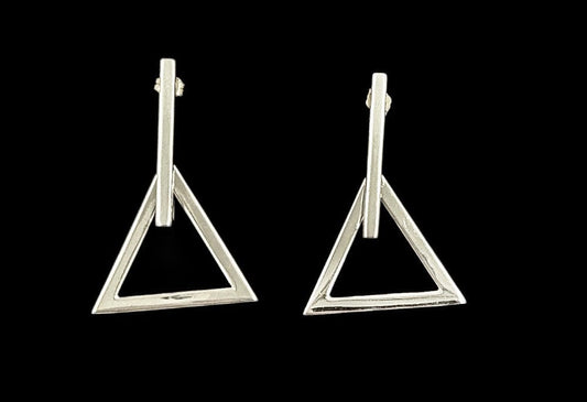 EF Design Jewelry EF Design 2 Piece Sterling Silver Modernist Drop Earrings Triangles