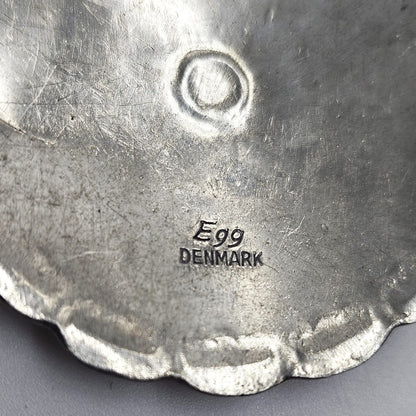 Egg Denmark Jewelry Egg Denmark Large Pewter Viking Shield Pendant Statement Necklace 1960&