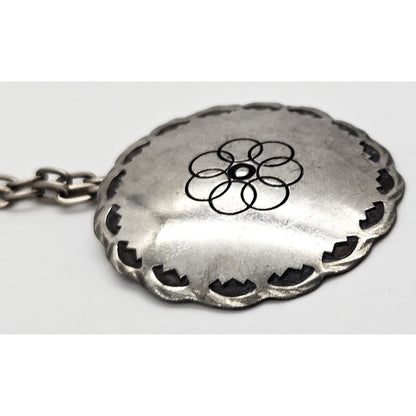 Egg Denmark Jewelry Egg Denmark Large Pewter Viking Shield Pendant Statement Necklace 1960&
