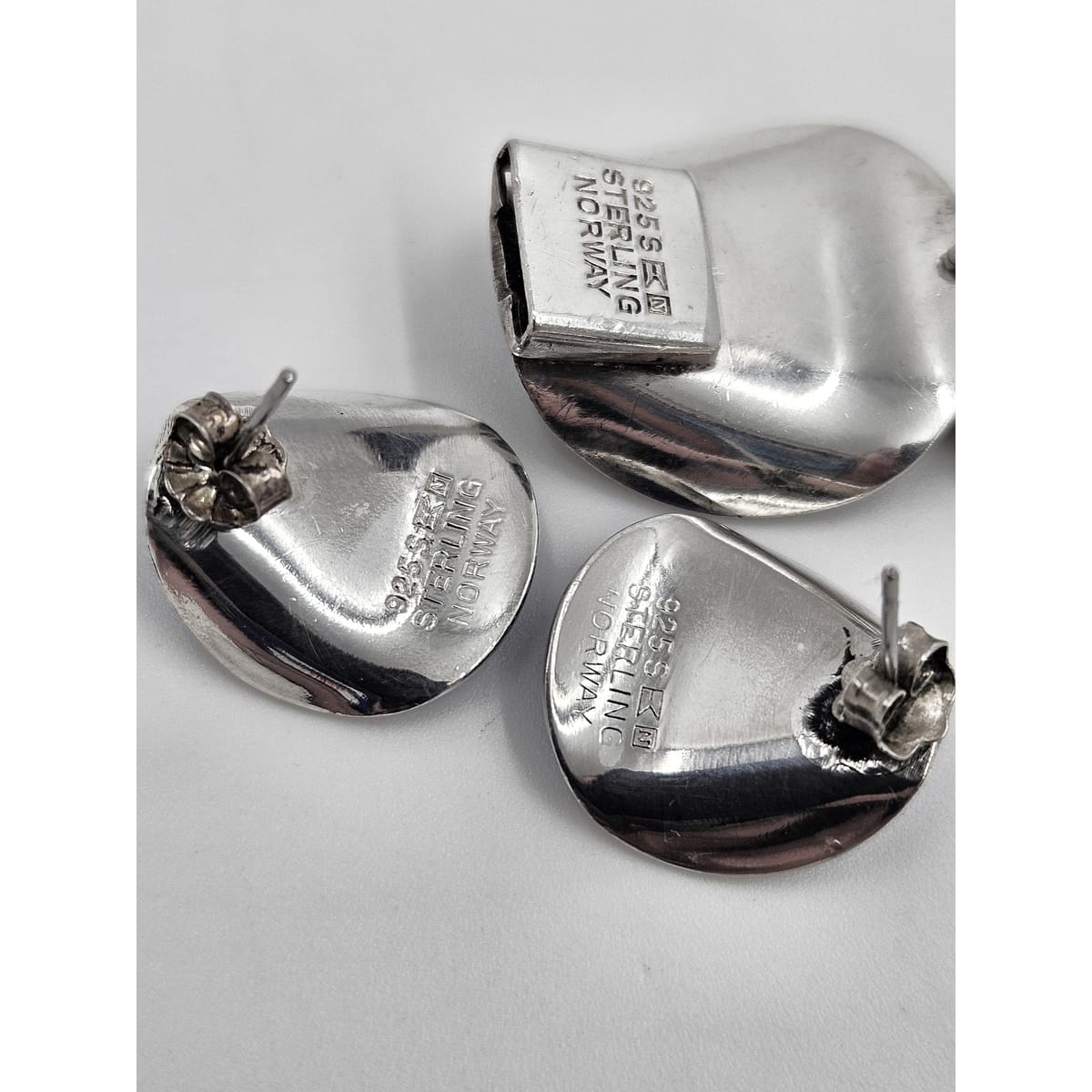 Einar Modahl Jewelry Rare Norway Einar Modahl Sterling Enamel Modernist Demi Parure Set C. 1940s