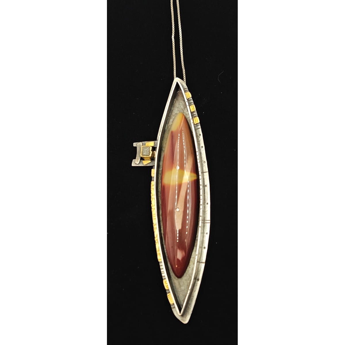 Elaine Rader Jewelry Designer Elaine Rader Brutalist Sterling 18K Gold Brooch