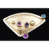 Elizabeth Prior Jewelry Designer Elizabeth Prior Sterling 14k Gold Semi-Precious Stones Brooch 1990s