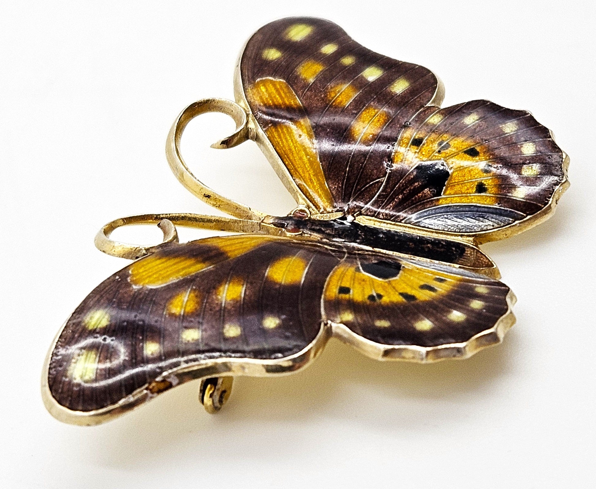 Erik Poul Fenster Jewelry Super Rare Denmark Erik Poul Fenster 925 Enamel HUGE Butterfly Brooch 1950s