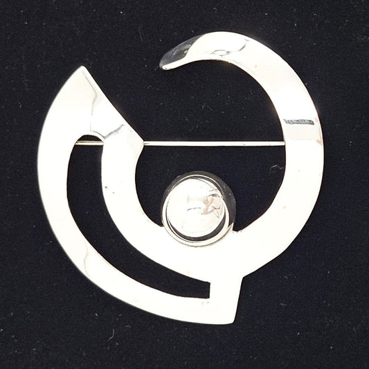 Erika Hult de Corral "Ric" Jewelry Artisan Erika Hult de Corral "Ric" Taxco Sterling Modernist Brooch