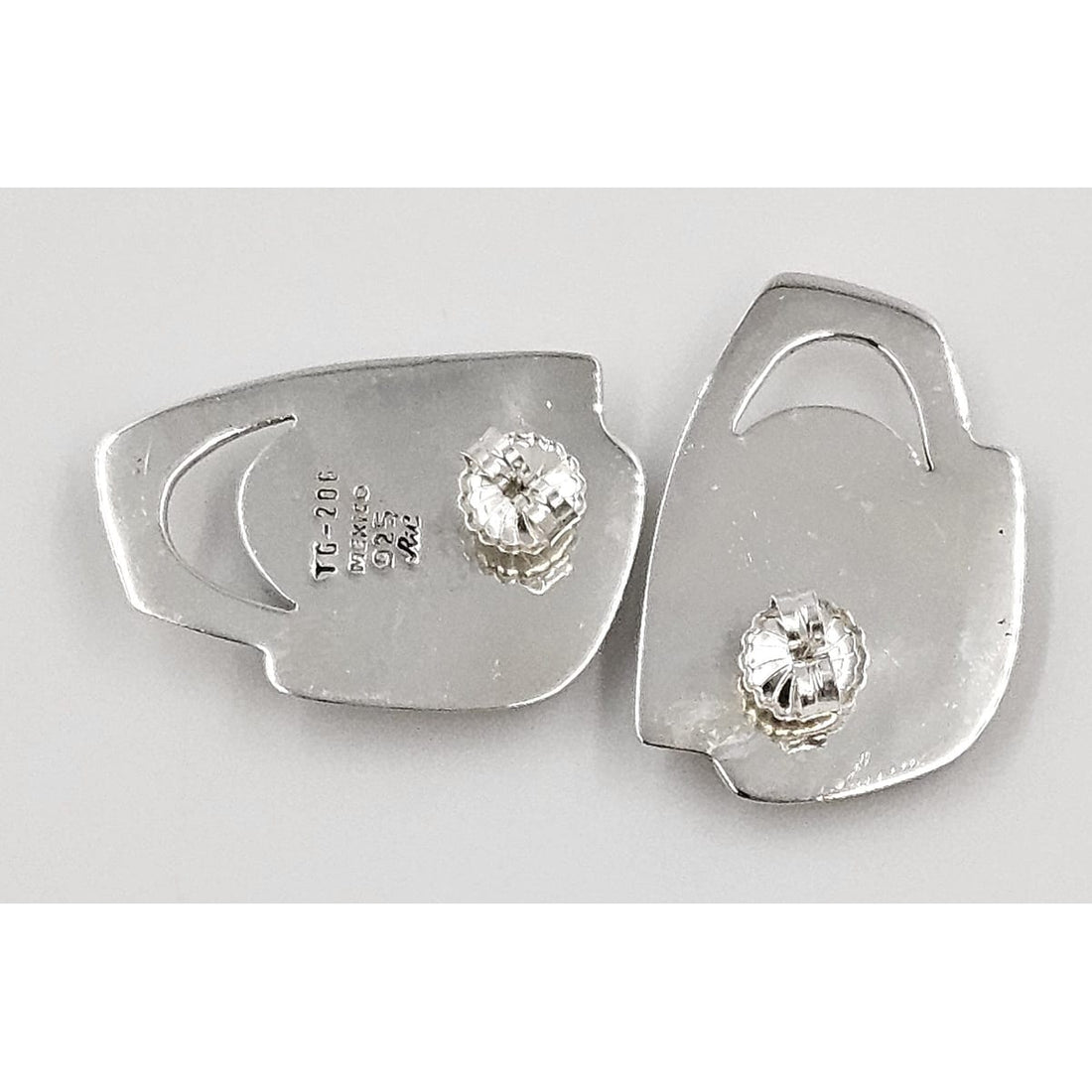 Erika Hult de Corral "Ric" Jewelry Artisan Erika Hult de Corral "Ric" Taxco Sterling Onyx Modernist Earrings 1980s