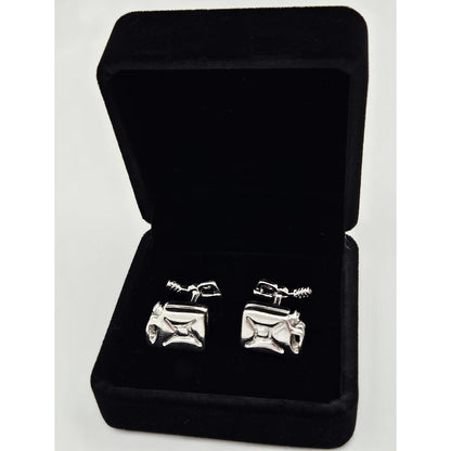 Erika Hult de Corral "Ric" Jewelry OOAK Erika Hult de Corral "Ric" Taxco Sterling Pop Art Cufflinks Circa 1980&