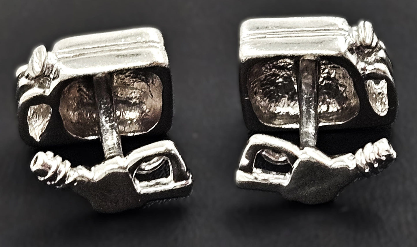 Erika Hult de Corral "Ric" Jewelry OOAK Erika Hult de Corral "Ric" Taxco Sterling Pop Art Cufflinks Circa 1980's