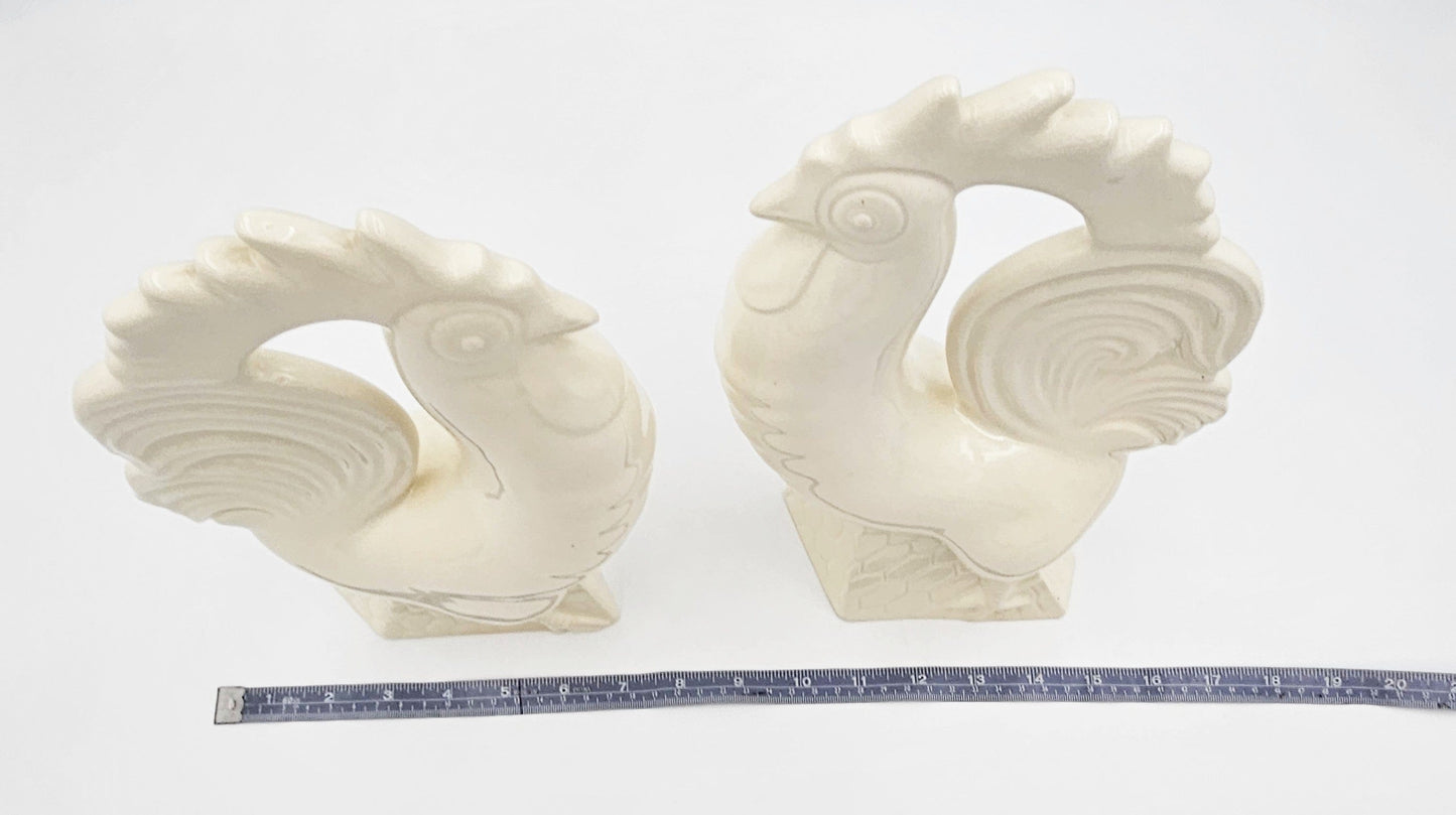 Erphila Italy Bookends Ceramic Rooster Bookends