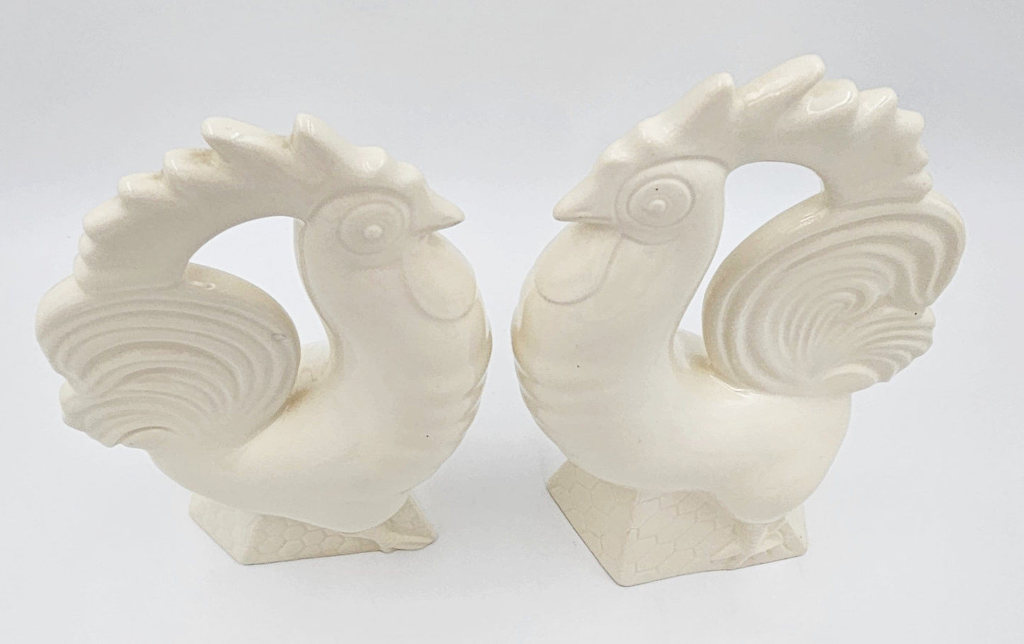 Erphila Italy Bookends Ceramic Rooster Bookends