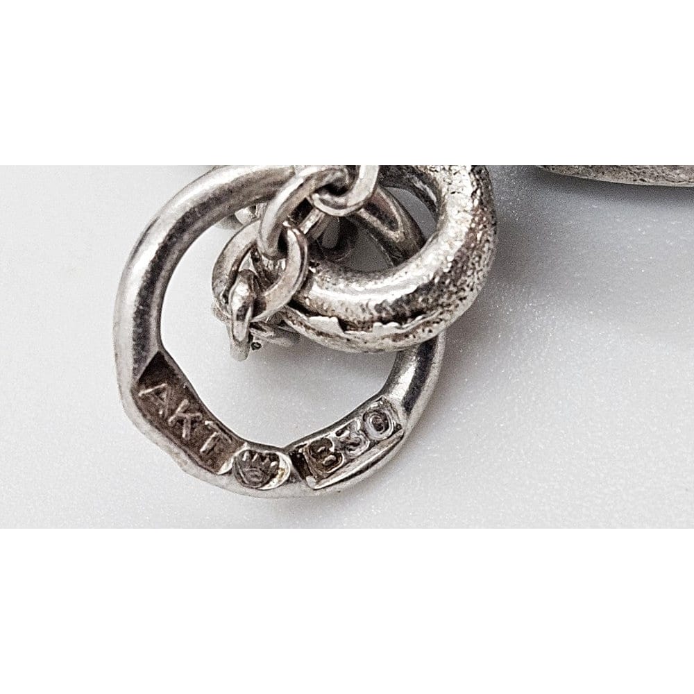 Finland Jewelry Tammen Korun Ky AKT Finland 830 Silver Modernist "Oak" Necklace C. 1970s