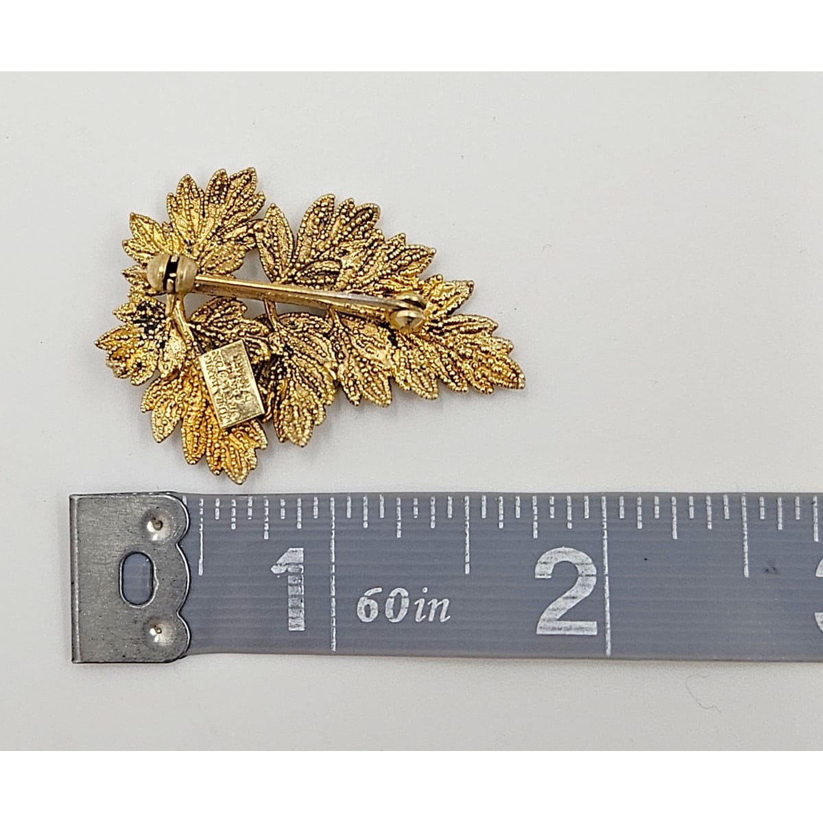 Flora Danica Jewelry Flora Danica Denmark 24K Gold Sterling Leaf Brooch Pin Pendant Circa 1950s