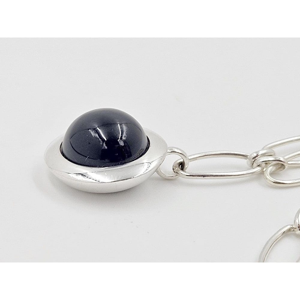 Frede Bonnichsen Jewelry Frede Bonnichsen Denmark Sterling + Glass Modernist Necklace C. 1980/90s