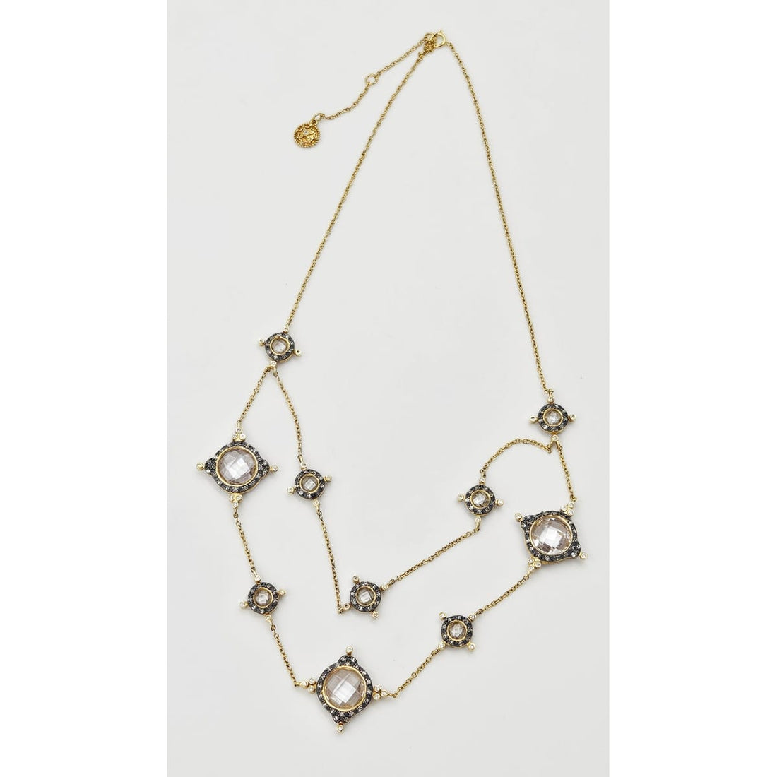 Freida Rothman Jewelry Designer Freida Rothman Sterling Crystal Art Deco Festoon 2 Tier Necklace