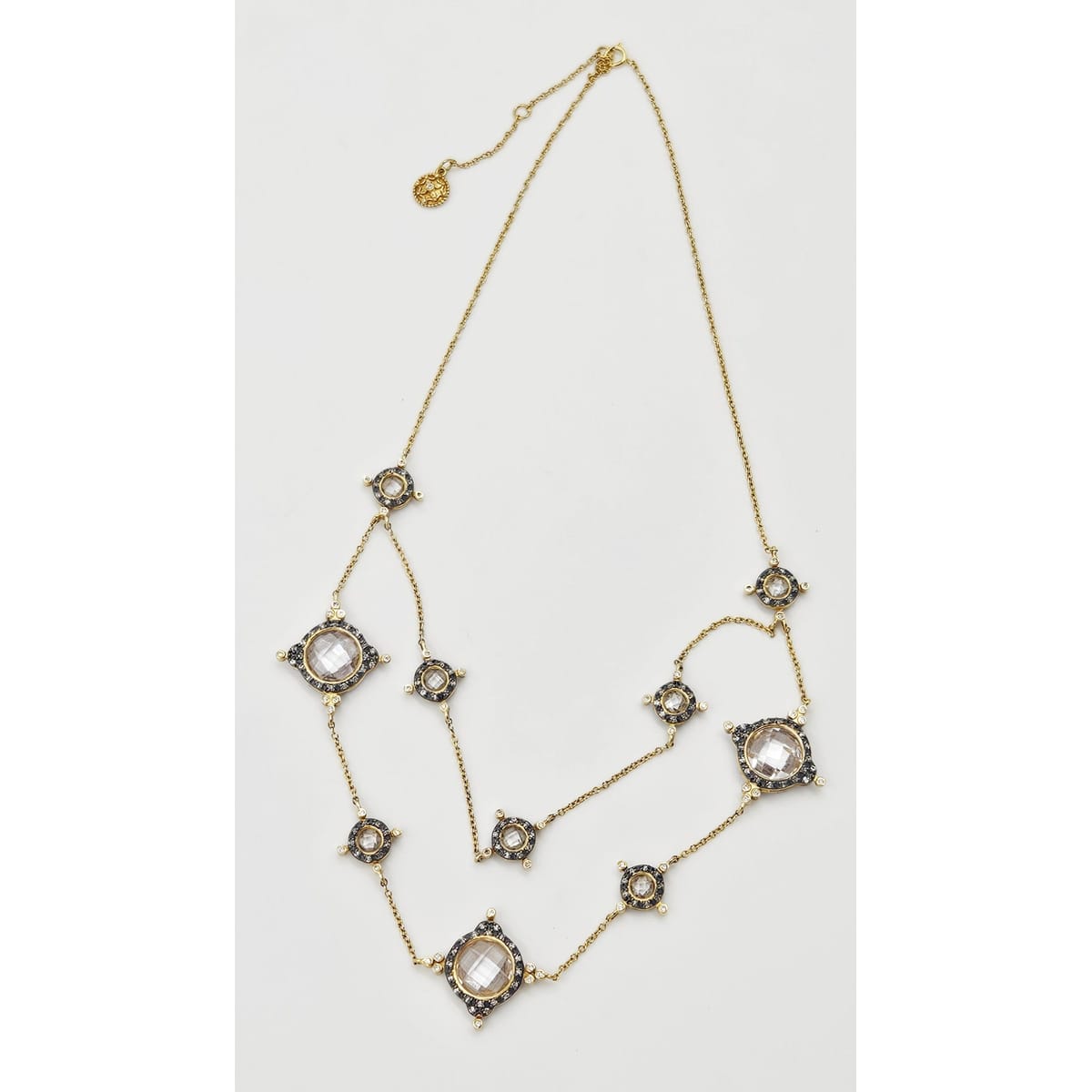 Freida Rothman Jewelry Designer Freida Rothman Sterling Crystal Art Deco Festoon 2 Tier Necklace