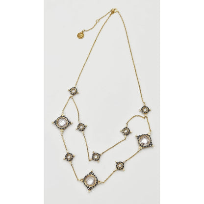 Freida Rothman Jewelry Designer Freida Rothman Sterling Crystal Art Deco Festoon 2 Tier Necklace