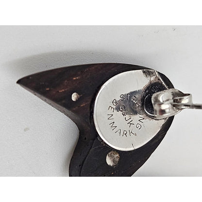 G &amp; JK Denmark Jewelry G &amp; JK Denmark Sterling and Wood Atomic Retro Modernist Earrings