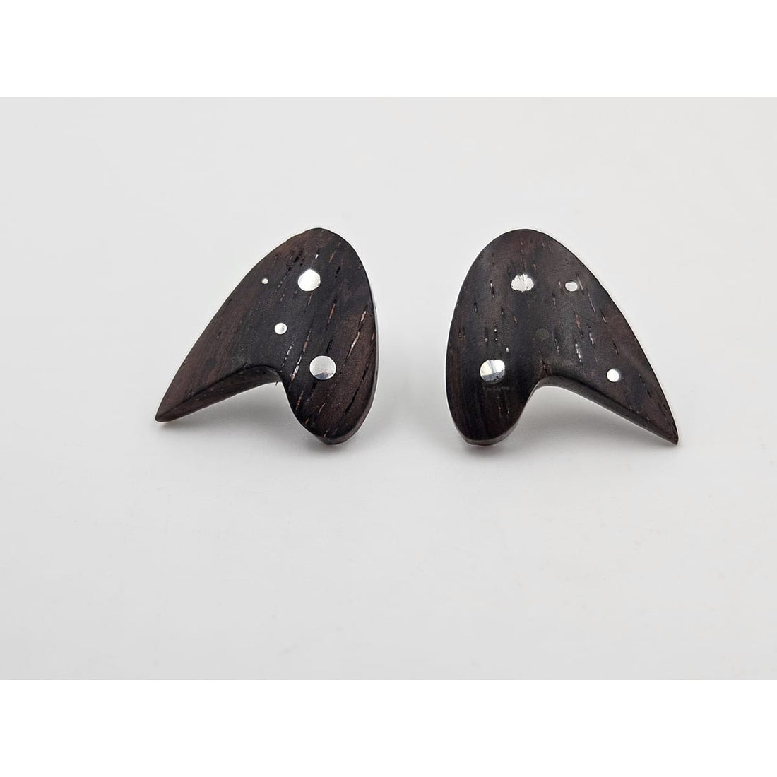 G &amp; JK Denmark Jewelry G &amp; JK Denmark Sterling and Wood Atomic Retro Modernist Earrings