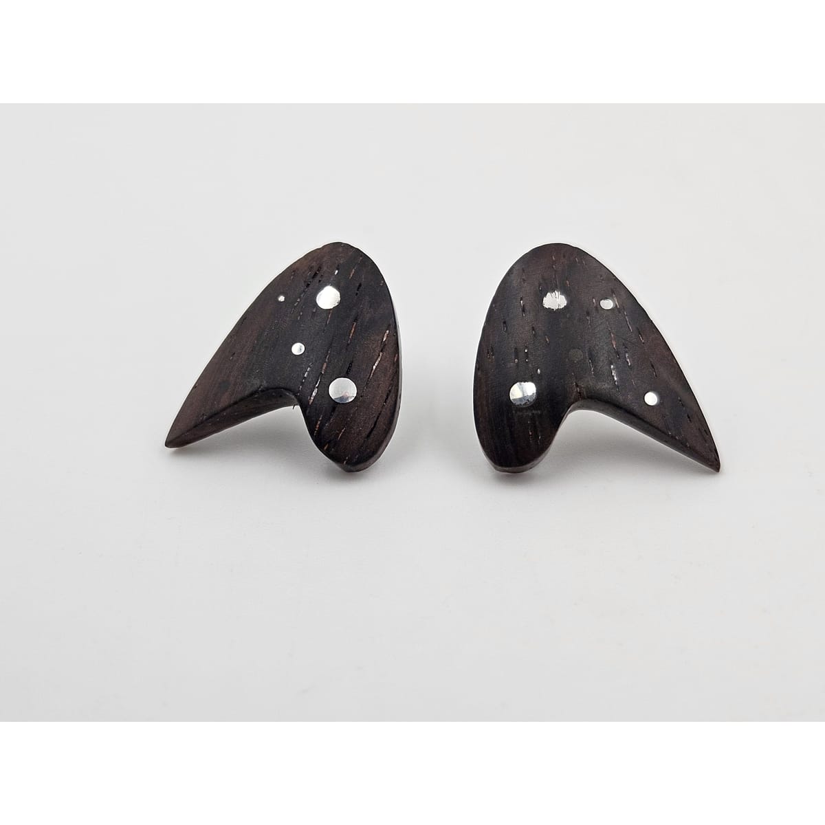 G &amp; JK Denmark Jewelry G &amp; JK Denmark Sterling and Wood Atomic Retro Modernist Earrings