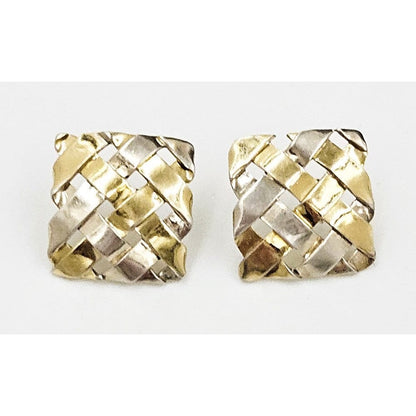 Gabriel Ofiesh Jewelry Gabriel Ofiesh Sterling 18k Modernist Earrings