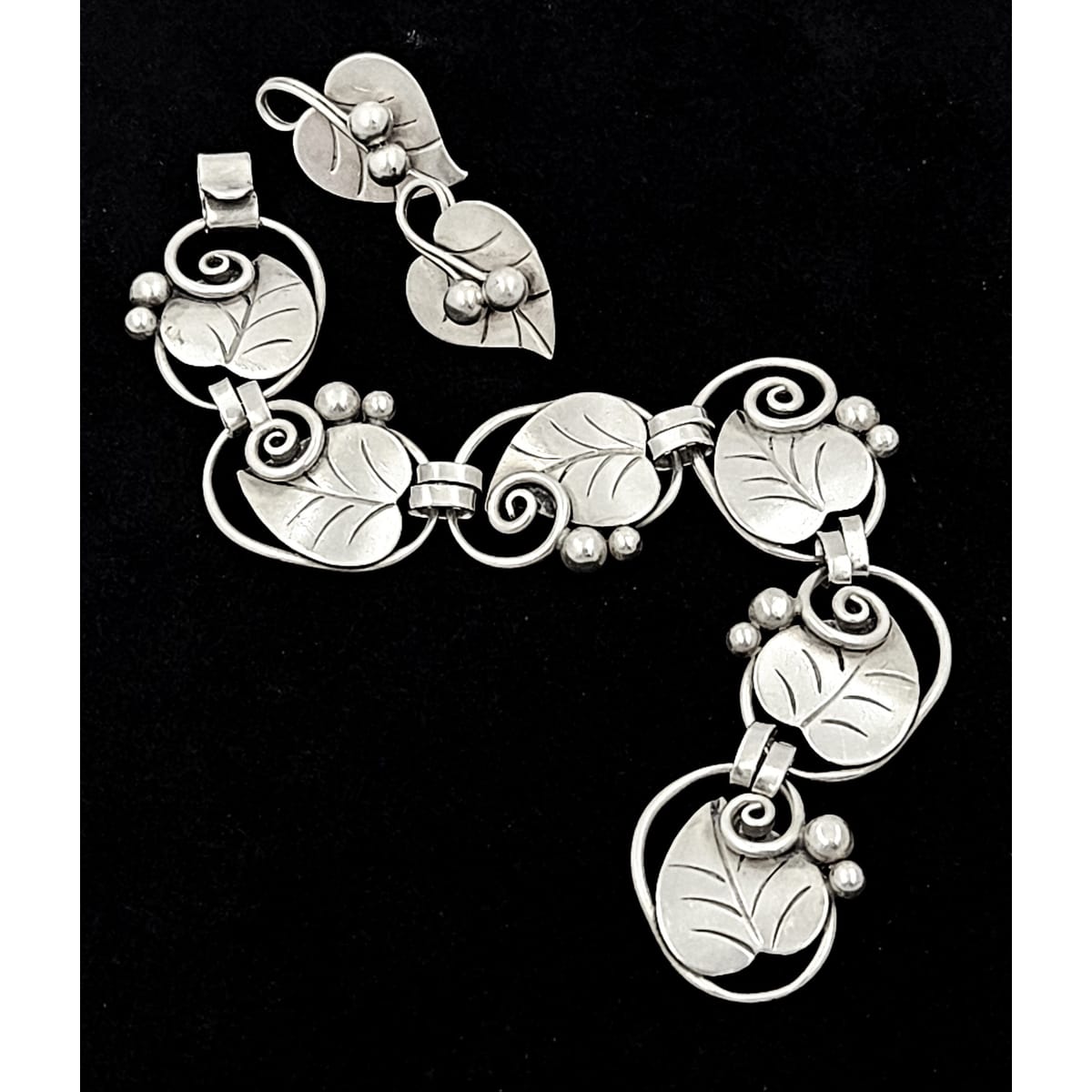 Georg Jensen Jewelry Georg Jensen Sterling Bracelet &amp; Earrings Demi Parure Set 1950s