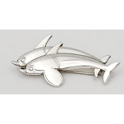 Georg Jensen Jewelry Superb Danish Georg Jensen Sterling Double Dolphins Brooch