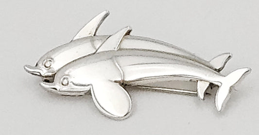 Georg Jensen Jewelry Superb Danish Georg Jensen Sterling Double Dolphins Brooch