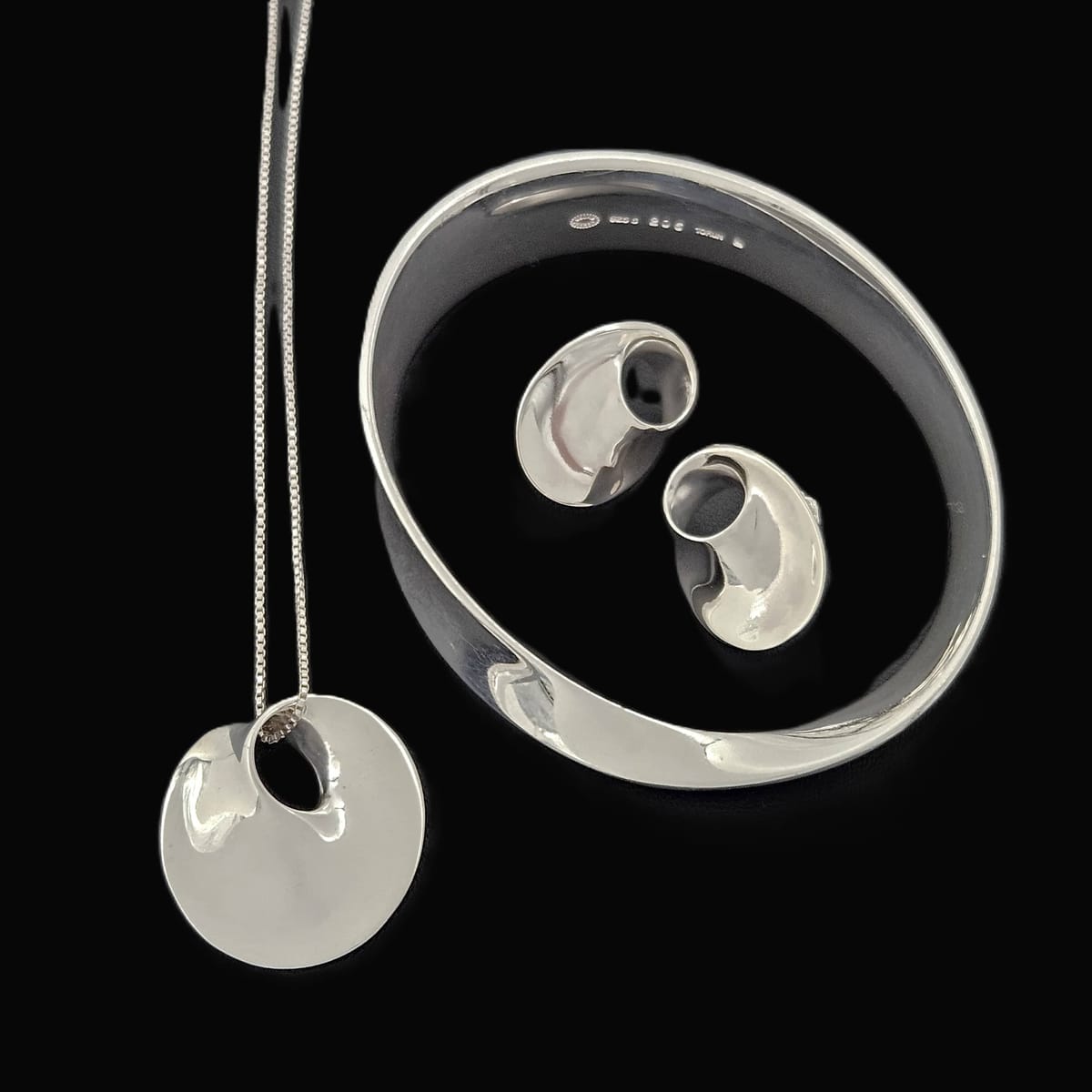 Georg Jensen Jewelry Superb Georg Jensen Torun Sterling Mobius Bangle Brooch Earrings Set 1960s