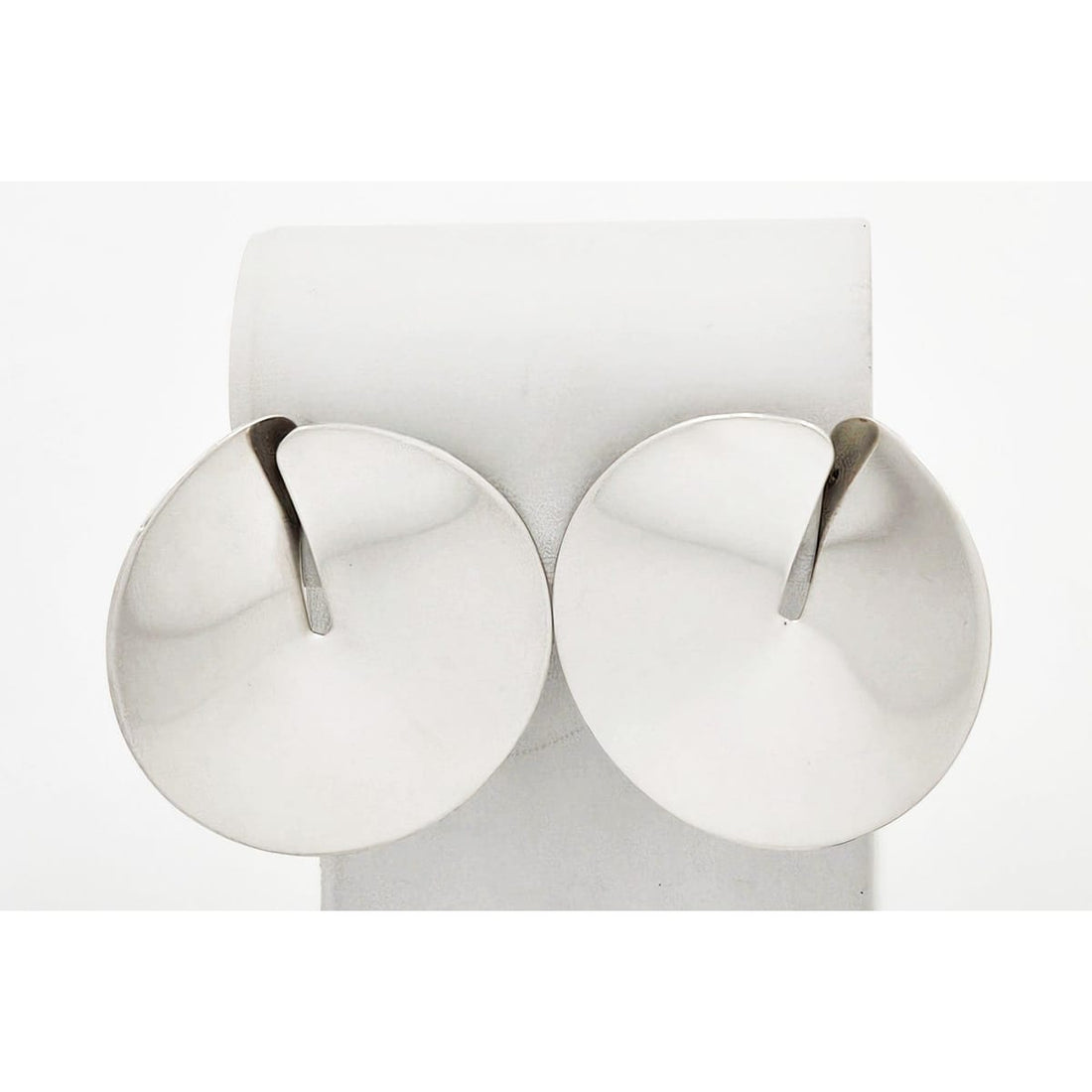 Georg Jensen Jewelry Superb Hans Hansen + Georg Jensen Modernist Sterling Silver Vintage Earrings