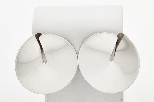 Georg Jensen Jewelry Superb Hans Hansen + Georg Jensen Modernist Sterling Silver Vintage Earrings