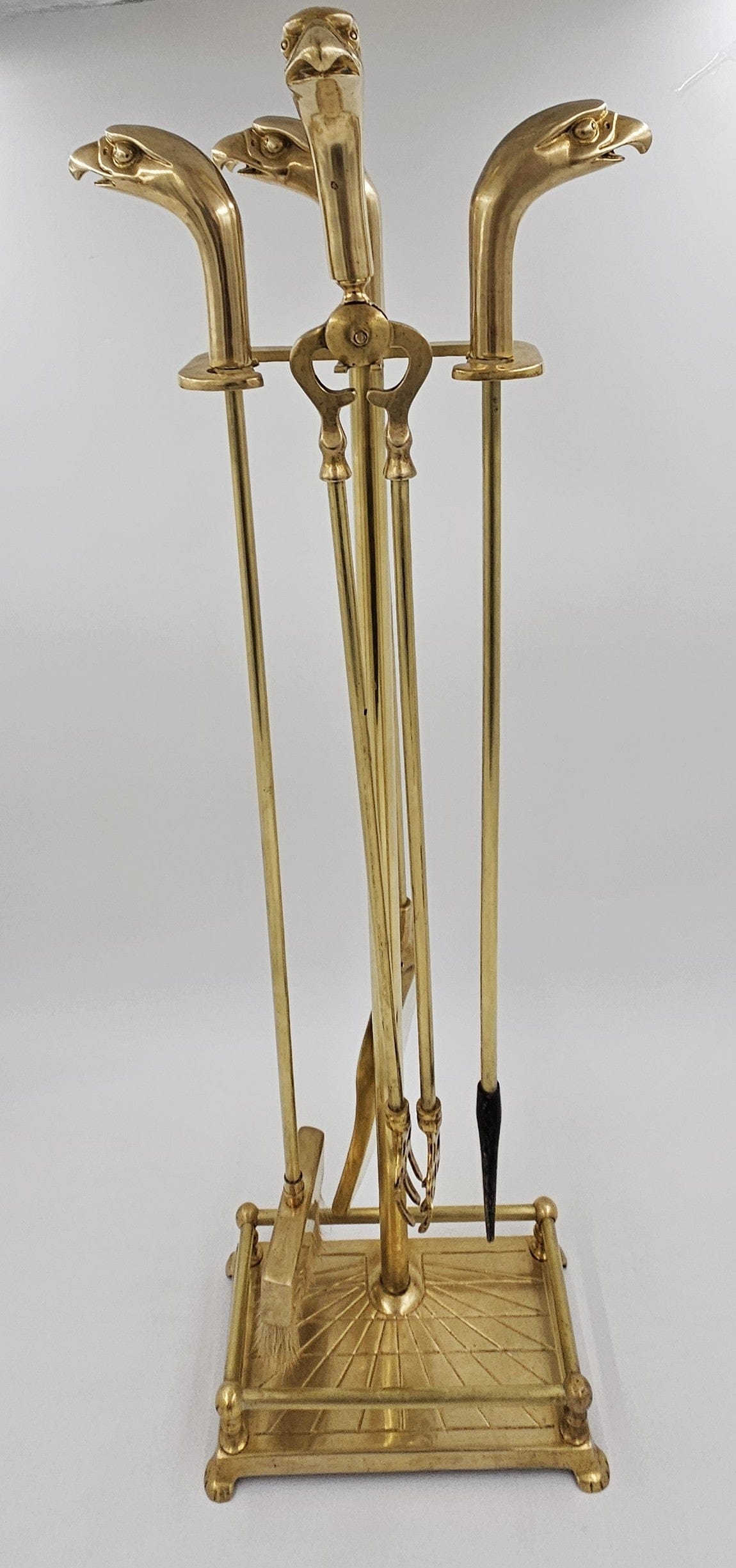 George Nelson Howard Miller Fireplace Tools MCM  Brass American Bald Eagle Fireplace Tools