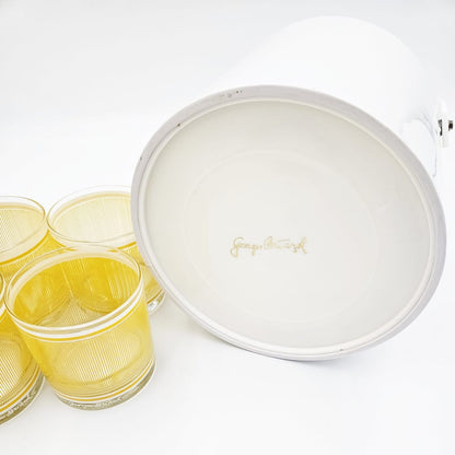 Georges Briard Serveware Georges Briard Yellow &amp; White Icicles Barware Set