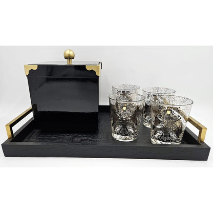 Georges Briard Serveware RARE Georges Briard Pax Vobiscum DOF Glasses Ice Bucket Tray Set 1950/60s