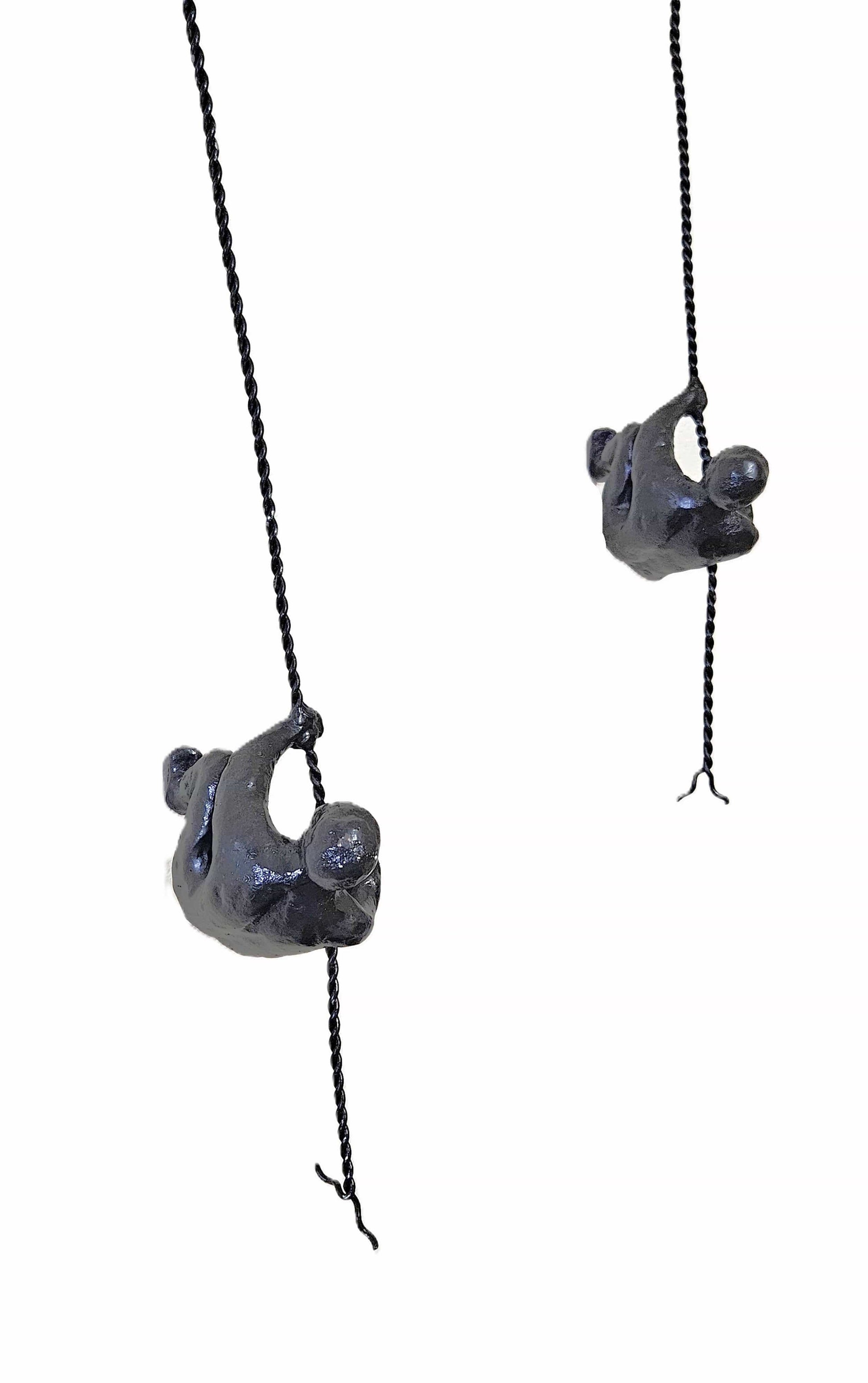 Global Views Artwork Retired Global Views Black Cast Iron Rock Wall Climbers Men Wall Art Set of 2