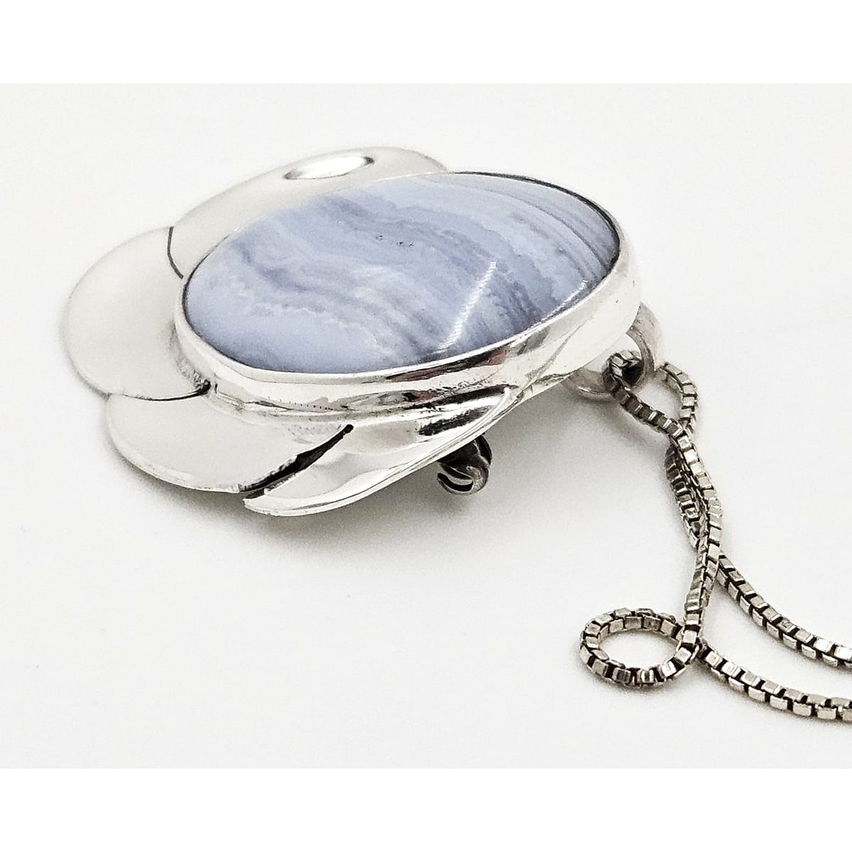 Gunn Trigere Denmark Jewelry Gunn Trigère Sterling &amp; Agate Scandinavian Modernist Flower Necklace 1960s