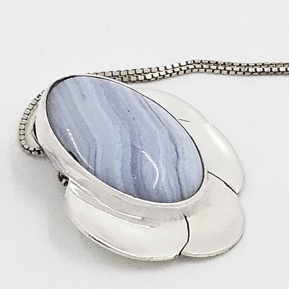 Gunn Trigere Denmark Jewelry Gunn Trigère Sterling &amp; Agate Scandinavian Modernist Flower Necklace 1960s