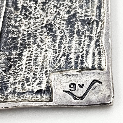 Guy Vidal Jewelry Superb Designer Guy Vidal Abstract Modernist HUGE Pendant on Sterling Chain