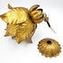 Halcolite Lighting MCM Halcolite Art Deco Brass Lotus Flower Hanging Pendant Light