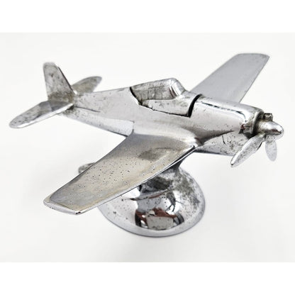 Hamilton Table Lighter Copy of Hamilton Chrome Grumman F6F Hellcat Airplane Tabletop Deco Lighter 1940&
