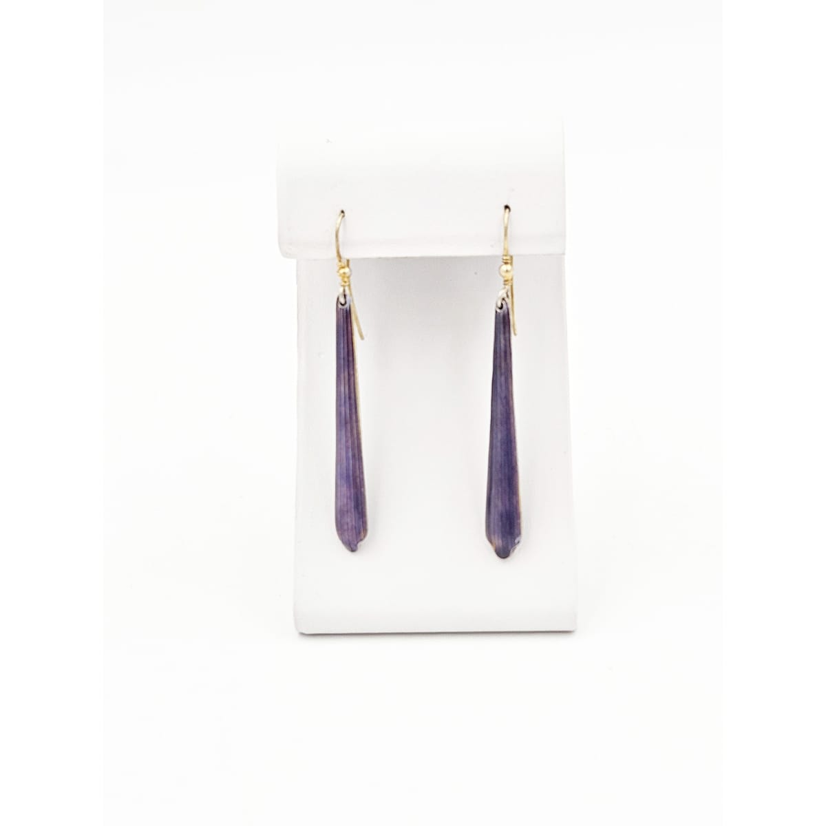 HAN Jewelry Vintage Sterling &amp; Deep Purple Guilloche Enamel Drop Dangle Earrings Circa 1950&