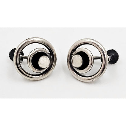 Hans Hansen Jewelry Denmark Designer Hans Hansen Sterling Modernist Earrings 1930-40&