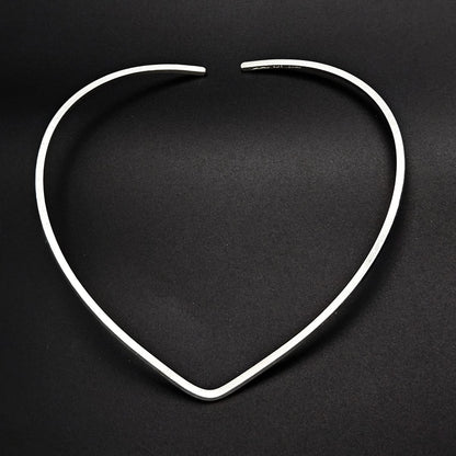 Hans Hansen Jewelry Hans Hansen Denmark Modernist Sterling V Torque Necklace 1960s