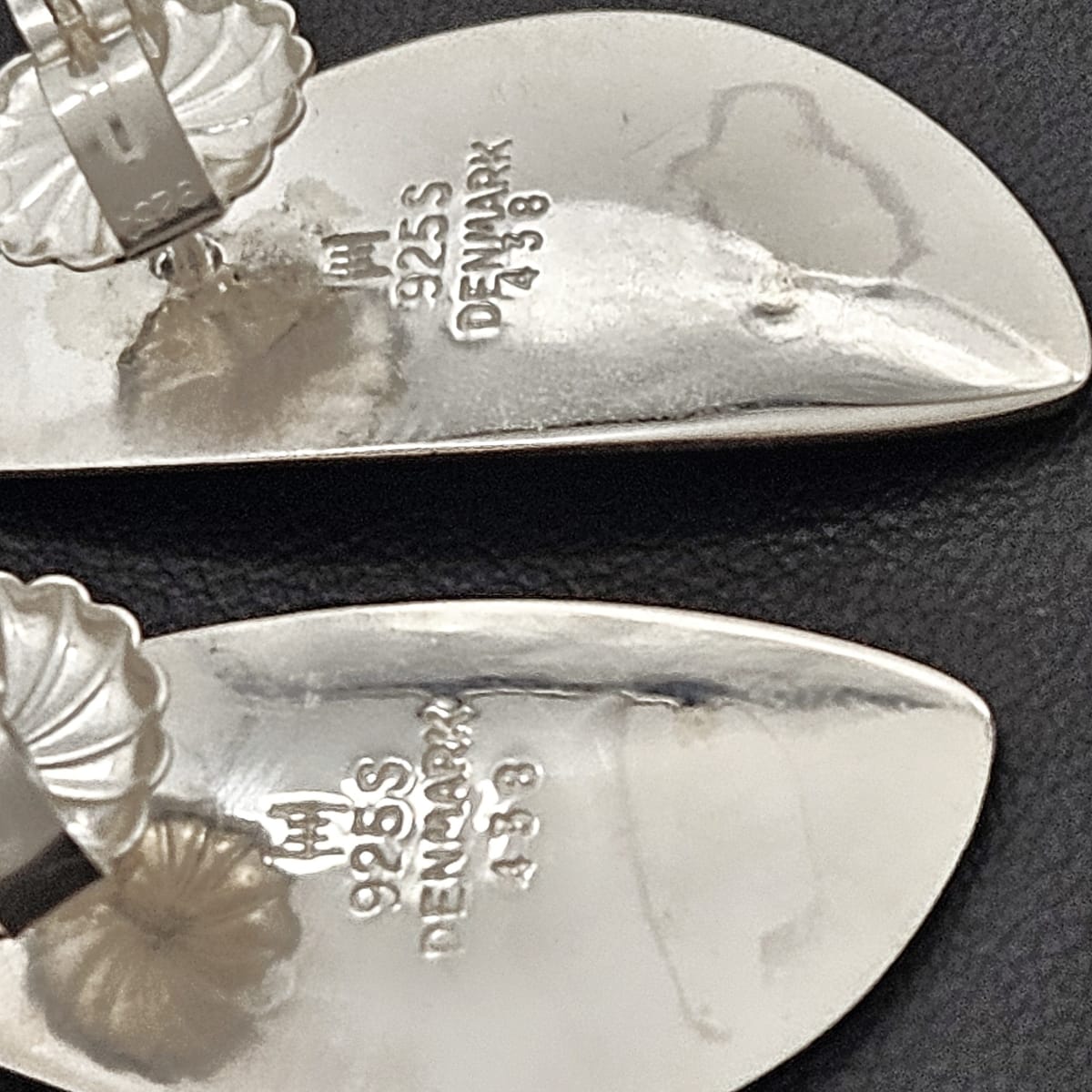 Hans Hansen Jewelry Rare Denmark Designer Hans Hansen Sterling Silver Modernist Earrings 1970&
