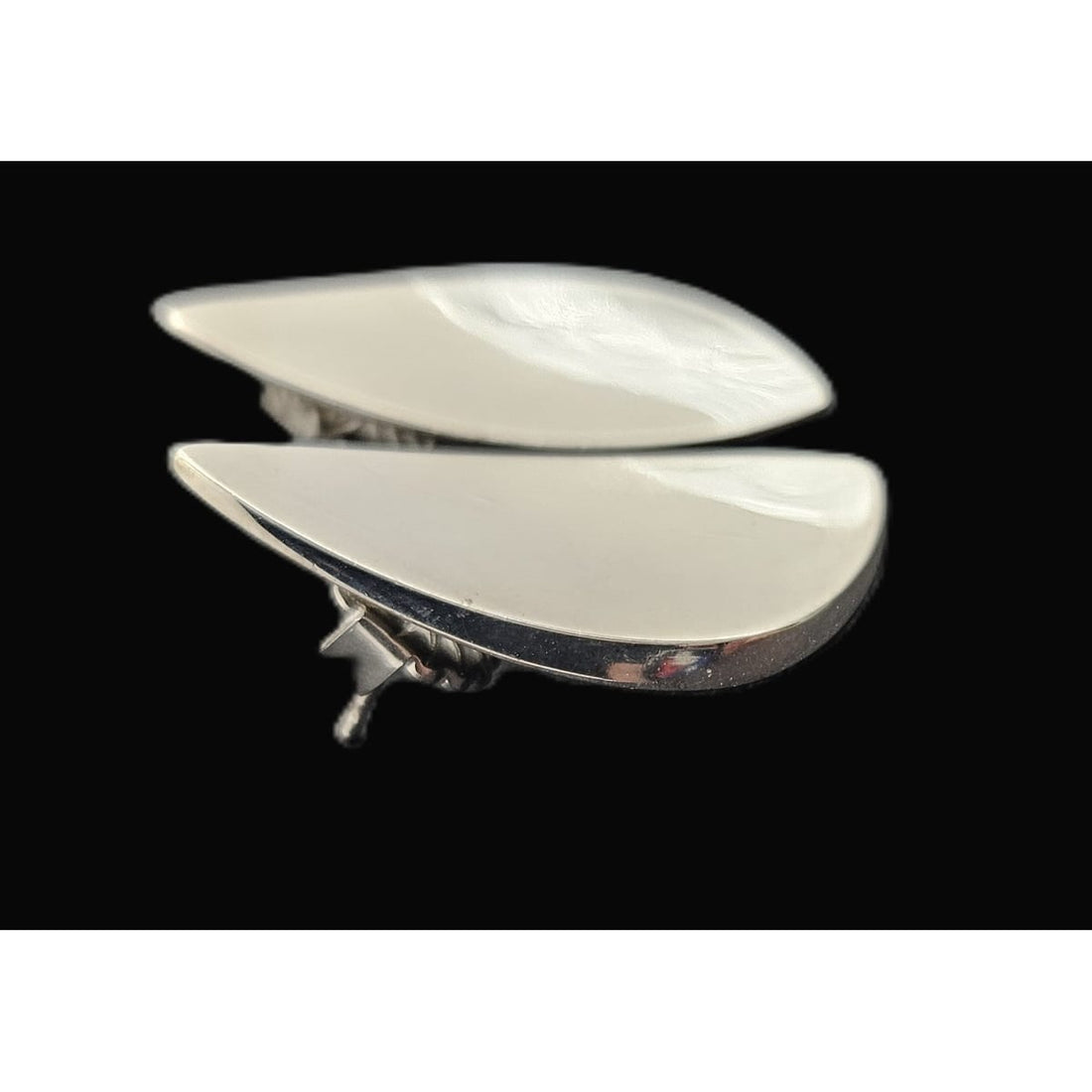 Hans Hansen Jewelry Rare Denmark Designer Hans Hansen Sterling Silver Modernist Earrings 1970&