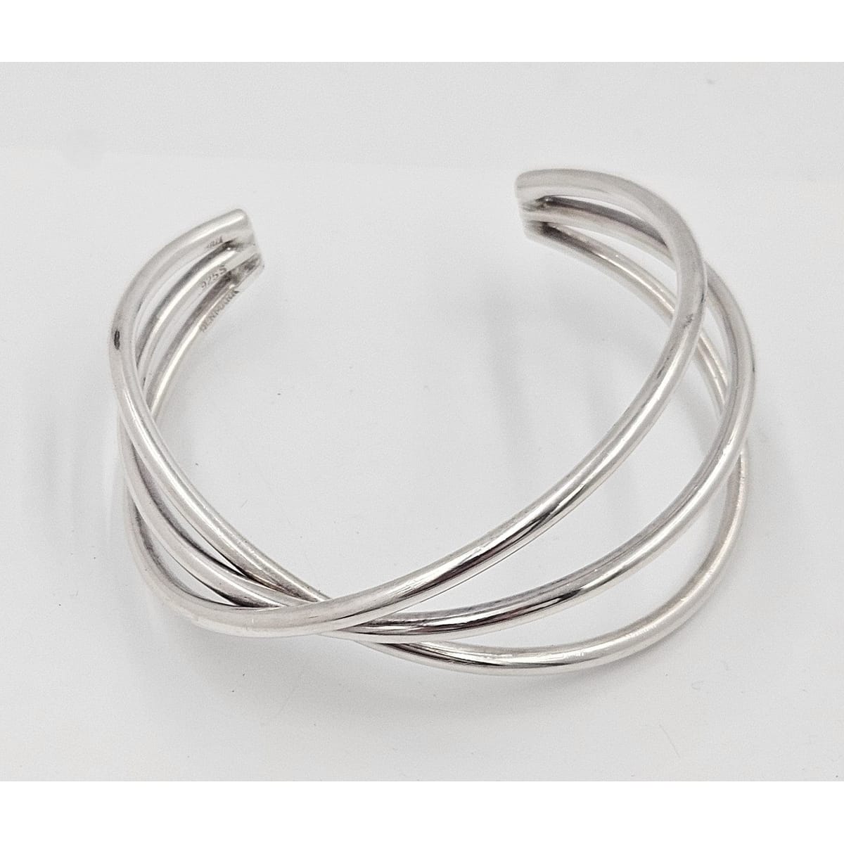 Hans Hansen Jewelry Rare Hans Hansen Denmark Sterling Silver 3 Bar Modernist Cuff Bracelet 1970&