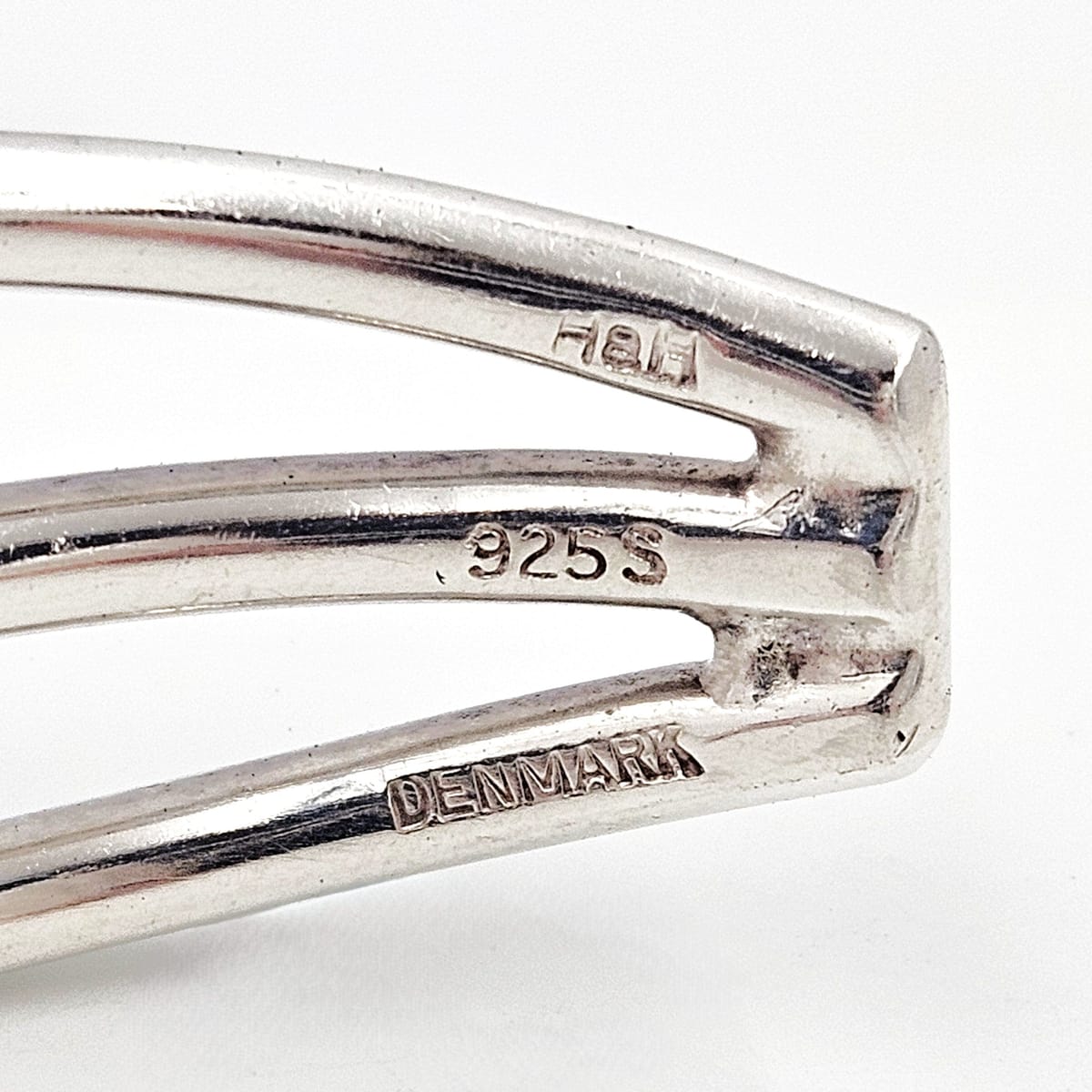 Hans Hansen Jewelry Rare Hans Hansen Denmark Sterling Silver 3 Bar Modernist Cuff Bracelet 1970&