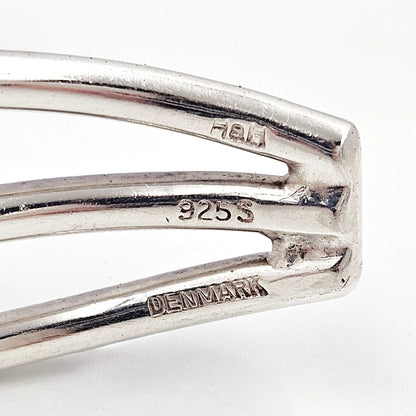 Hans Hansen Jewelry Rare Hans Hansen Denmark Sterling Silver 3 Bar Modernist Cuff Bracelet 1970&
