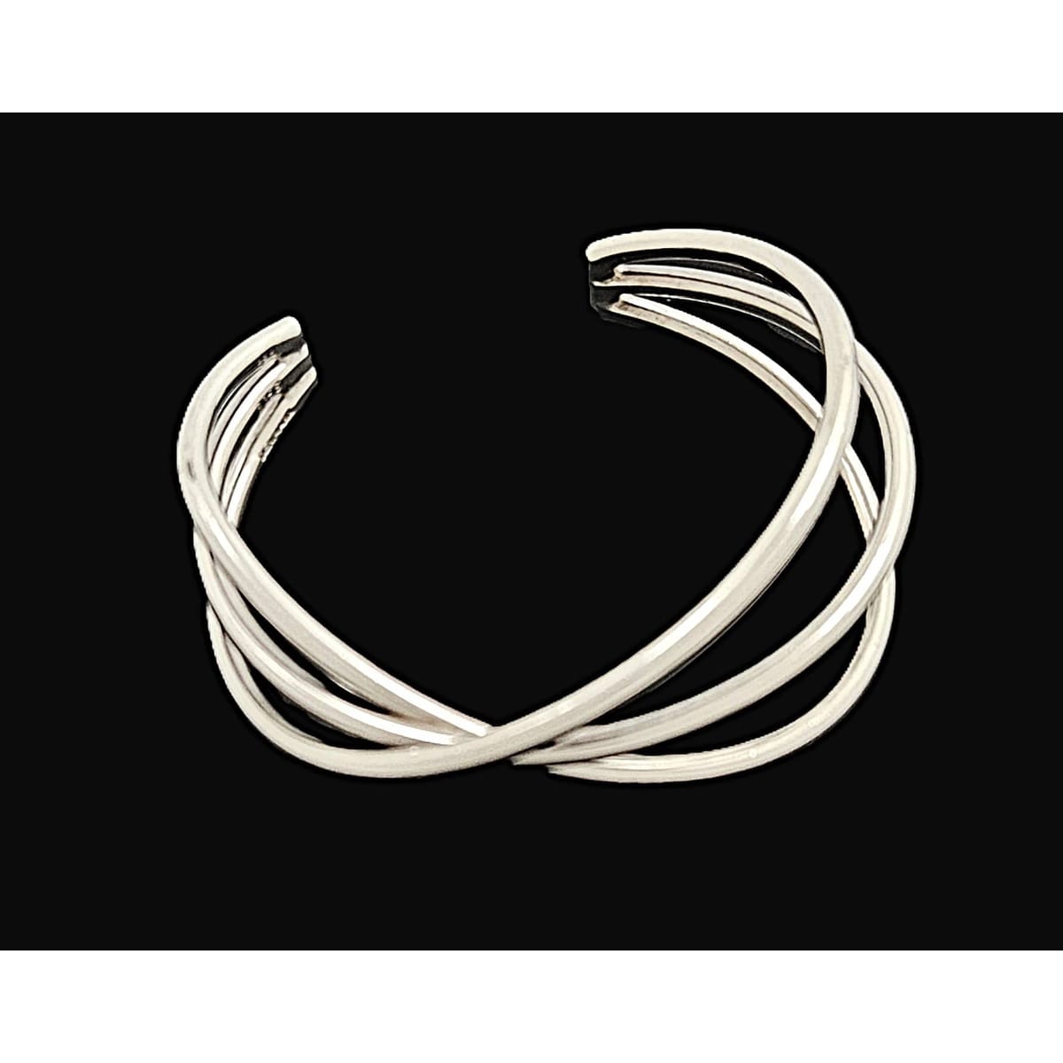 Hans Hansen Jewelry Rare Hans Hansen Denmark Sterling Silver 3 Bar Modernist Cuff Bracelet 1970&